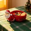 Yousheng Christmas Santa Claus Candy Bowl Multi-purpose Goodies Treats Sweets Nuts Dish Holder Container Santa Resin Figurine Holiday Party Ornament