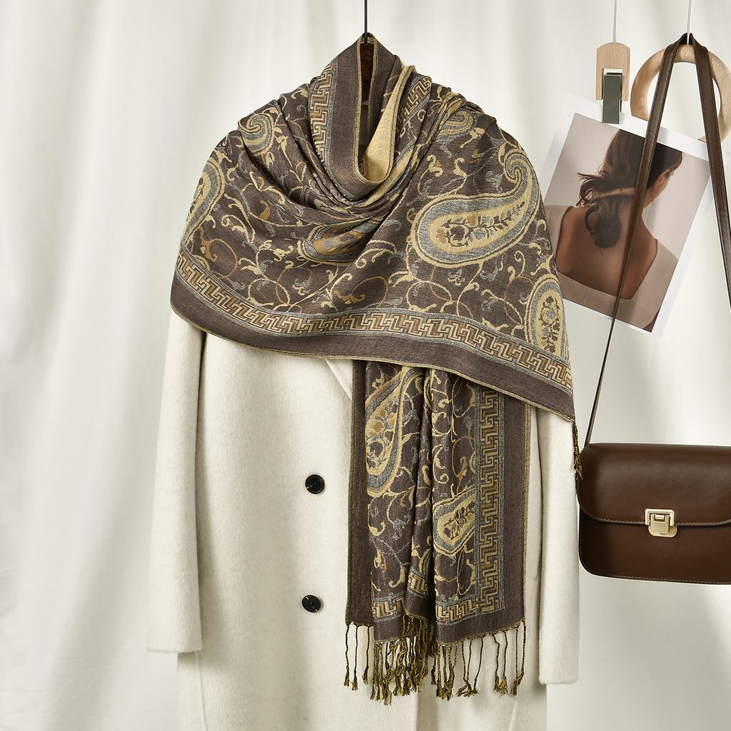 New  Cashmere Women Scarf Printed Winter Warm Shawl And Wraps Pashmina Bandana Long Jacquard Paisley Female Foulard