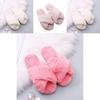 Weiche und bequeme Damen-Fell-Sandalen Offene Zehenpartie Pelz-Schieber Hellrosa