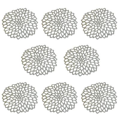 Felimoa Untersetzer, Dahlien-Design, Wunderschön, Wasserdicht, Hitzebeständiges PVC, Wasserzeichen-Design, Set mit 8