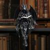 Donkere Fantasy Figuur Gotische Lezende Figuur, Mysterieus Figuur met Kap Beeldhouwwerk, Decoratie met Mysterieuze Sfeer Hars Zittende Magere Hein Standbeeld