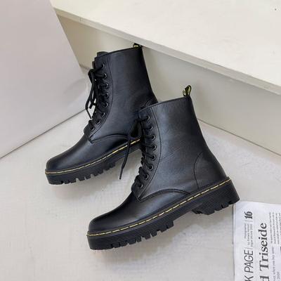 2025 Martens botları kadın kadın botları kış yuvarlak burun bağcıklı bilekte botlar kadın platform kısa konç şövalye botları kadın bot