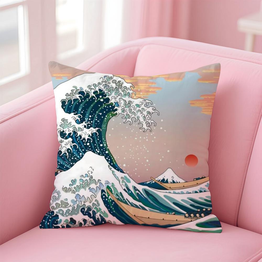 

Ukiyo-e painting art Cushion Cover Comfortable Reversible Pillow Cover Ideal for Car Sofa Bedroom & Beyond 30cmx30cm