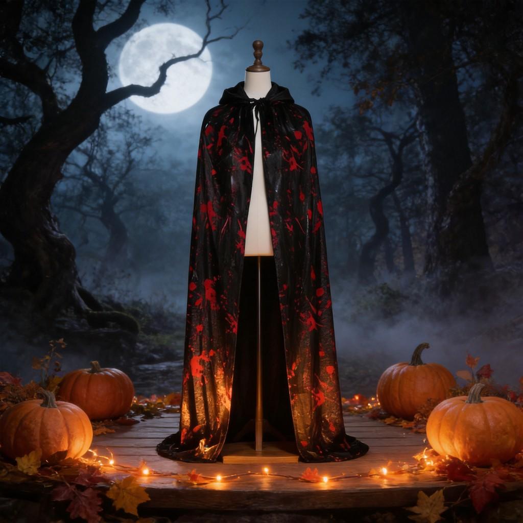 Halloween Costume Cloak For Kids Adults With Bloodstain Effect For Party Cosplay