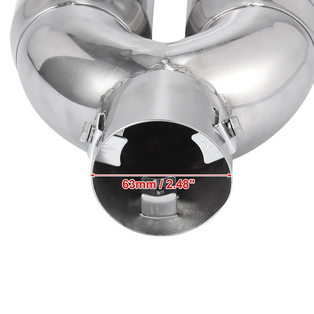 uxcell Řezačka výfuků pro dvojitý výfuk Vlastní exteriér Nerezová ocel Vhodná pro průměry potrubí Auta, Tlumiče, Díly, Díly, Koncovka, 38-53mm