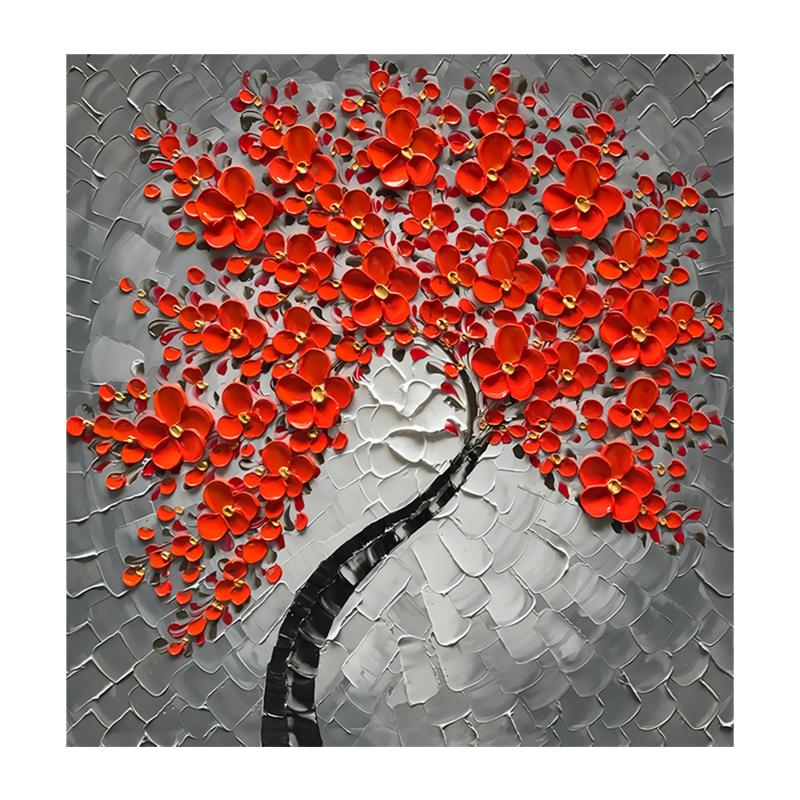 

Современное Красное Древо Жизни, картина маслом, холст, художественные постеры и принты, настенные панно для гостиной, дома, куадрос, декоративные 40x40cm