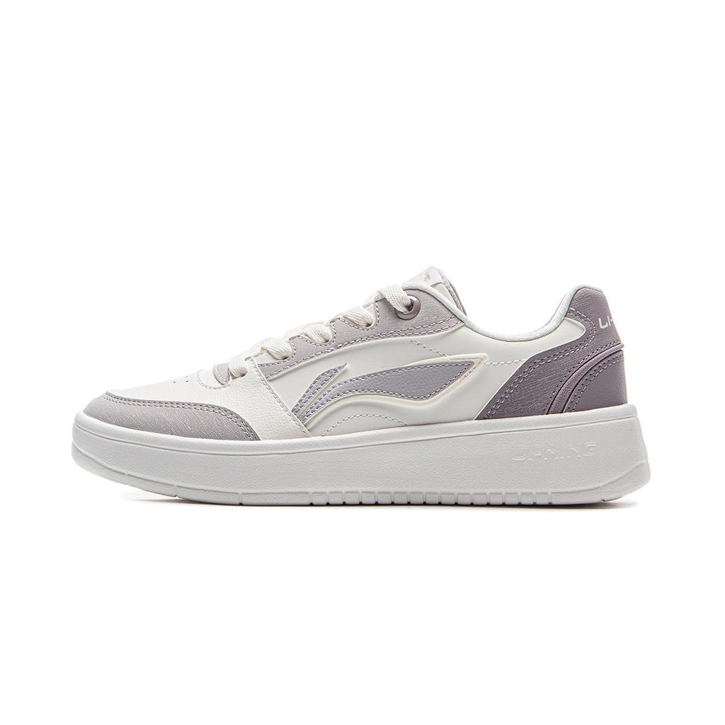 New LiNing Yuanbao V3 Anti Slip Wear Resistant Low Top Skateboard Shoes Women's White Purple AGCV108-1