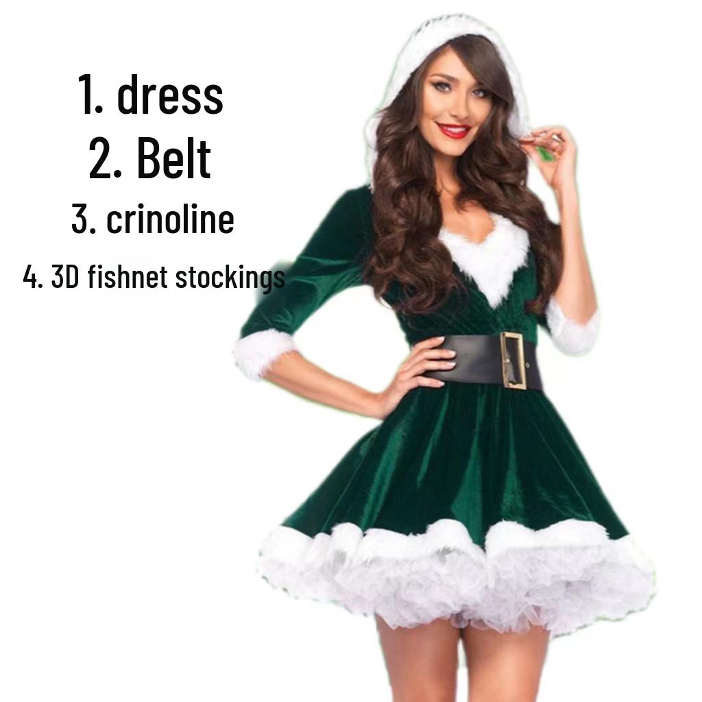 Auf Lager Weihnachts-Königin Kostümkleid für Damen für Erwachsene - Ideal für Fotos und Auftritte