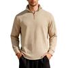 Loose Fit Half Zipper Sweatshirt Men's Autumn Winter American Business Casual Flannel Square Grid Collar Sweater