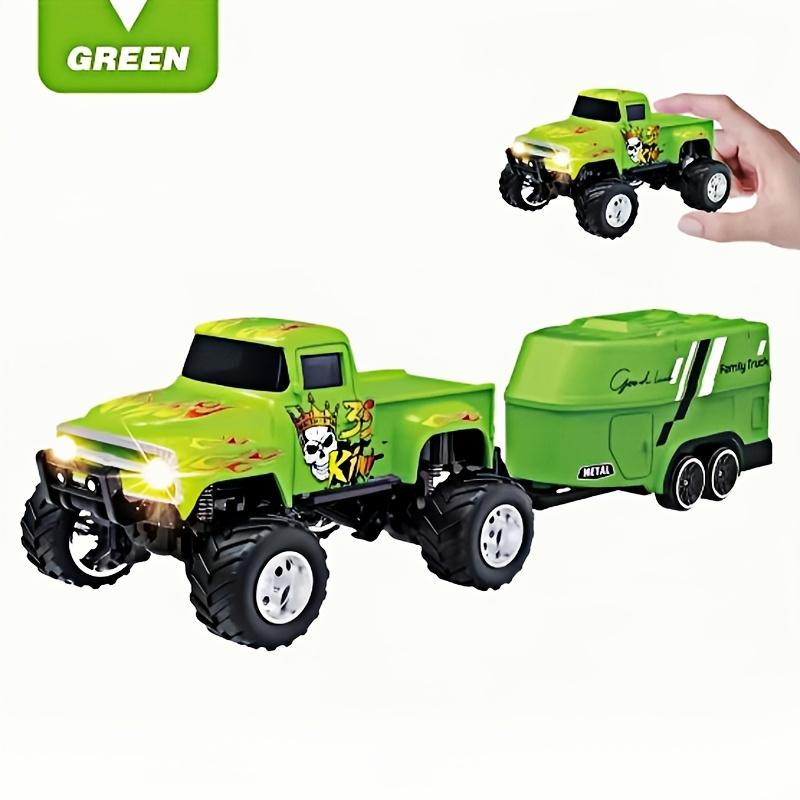 1:64 Scale Mini Remote-Controlled Alloy Off-Road Truck Monster Truck Toy 2.4GHz Wireless High-Speed Off-Road Crawler LED Lighting For Kids Boys Gifts