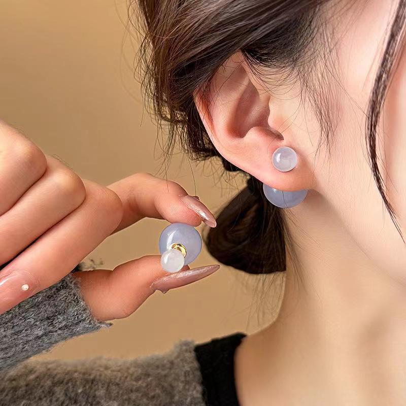 

Шикарные круглые стеклянные серьги: Элегантный, универсальный и стильный дизайн «два в одном» синий