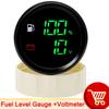 52mm 2in1 Gauge Digital Fuel Level Water Level Gauge With Alarm Water Temp Holding Tank Level Gauge Voltmeter for Car Boat Yach
