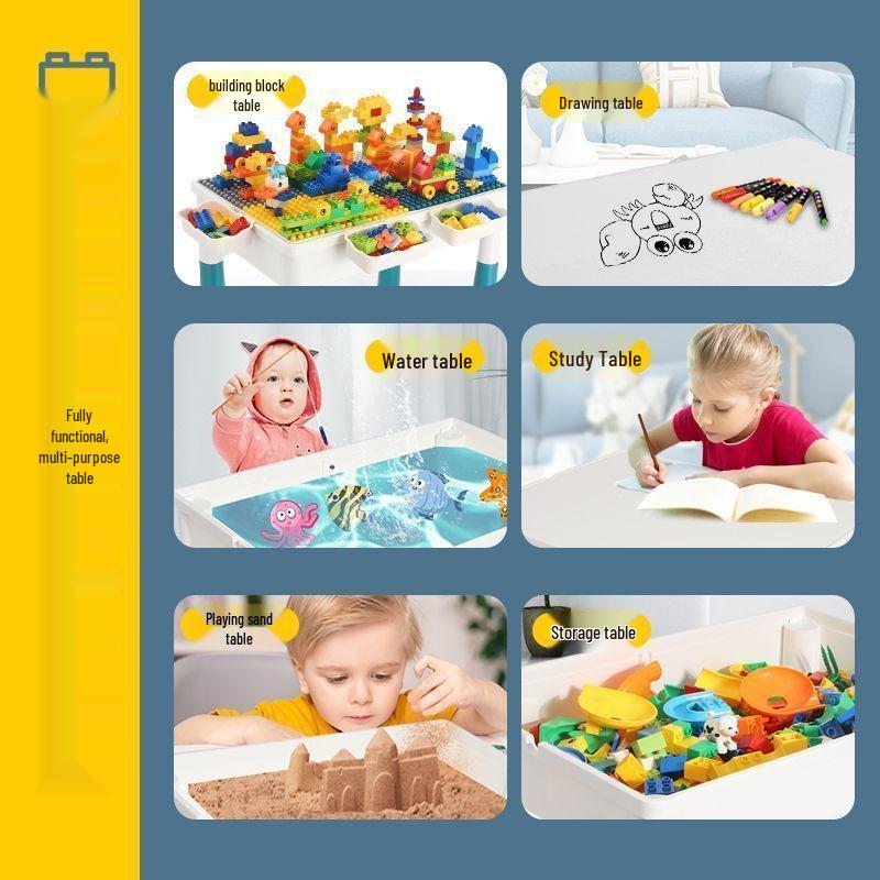 Multifunctional Building Block Table for Kids Ages 3-6: Educational & Playful Gift