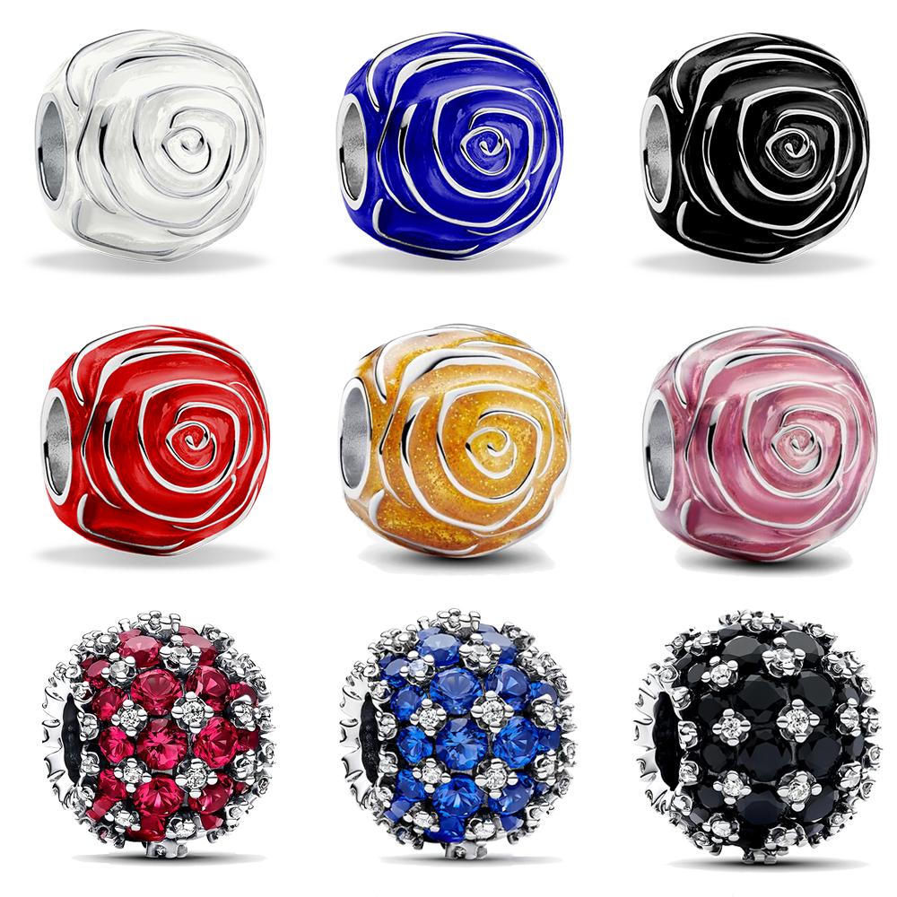 

Подвеска из стерлингового серебра S925 Роза в цвету Подвески Серебряный оригинальный браслет S925 для изготовления ювелирных изделий