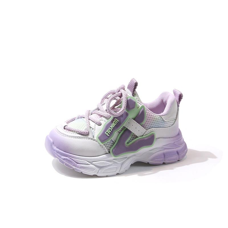 2025 Autumn Classmates Girls Sports Shoes Children's Soft-soled Fashion Dad Shoes Medium and Large Children's Non-slip and Lightweight Running Shoes