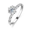 925 Sterling Silver Moissanite Six-Prong Women's Twin Flower Ring
