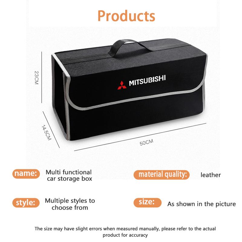 Car Logo Large Space Foldable Storage Box Car Trunk Travel Bag For Mitsubishi Eclipse Lancer Outlander Pajero ASX Ralliart Star