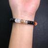 Colorful Silk-Wrapped Agate Spacer Beads Bracelet - Thick Straight Cut, Single Strand DIY Cultural Accessories