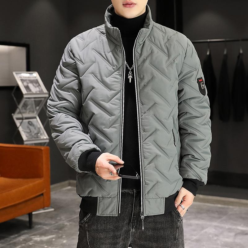 

Зимняя мужская новая куртка с воротником-стойкой и хлопковой подкладкой, утолщенная хлопковая куртка, теплая однотонная универсальная хлопковая куртка, теплая и холодная 5XL