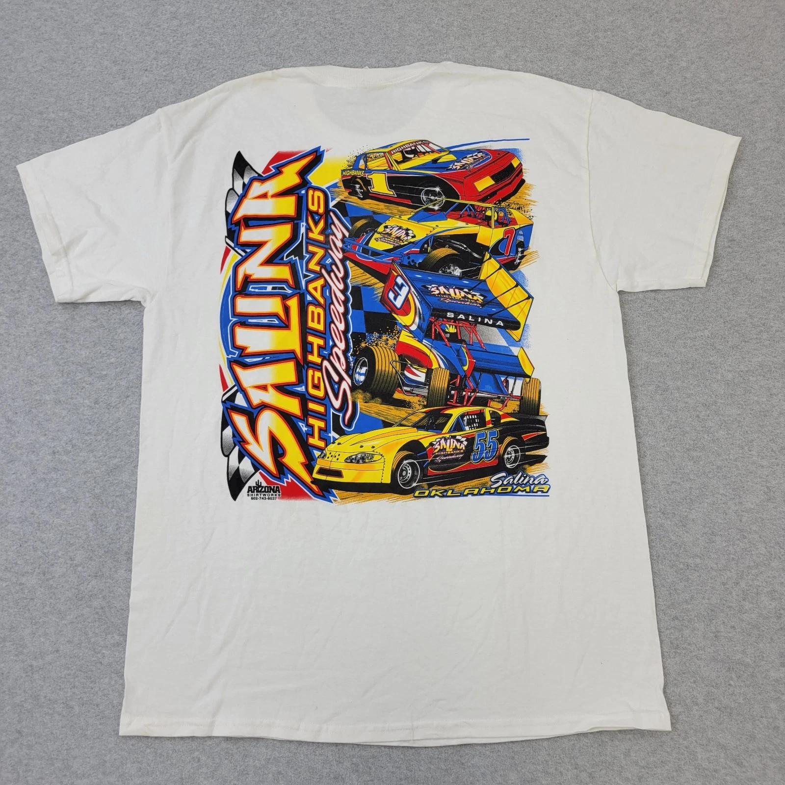 Salina Oklahoma Highbanks Speedway Gildan Shirt Mens Large Racing Graphic S