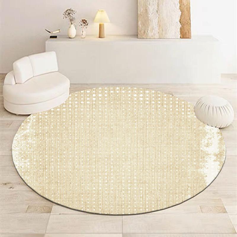 Multistyle Patterned Round Area Rug Artistic Geometric Line Circular Print Carpet Soft Floor Mat For Living Room Home Decor