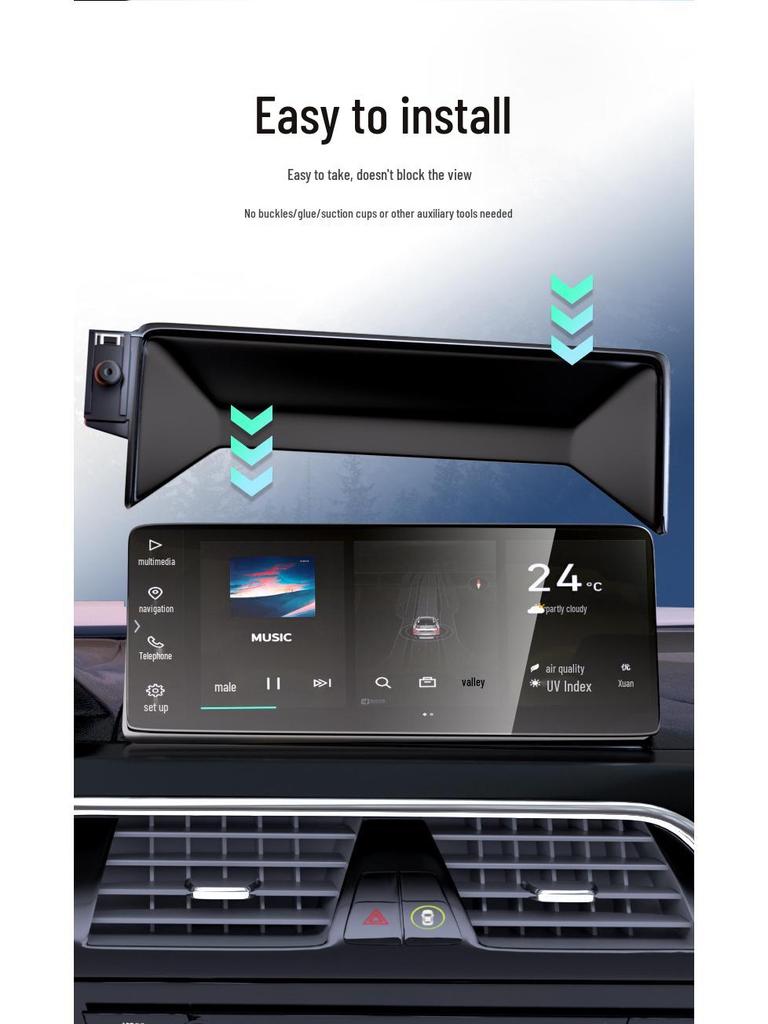 Compatible with Skyworth ME5 (2021-2022), this car phone holder features navigation, fast charging, and wireless charging.