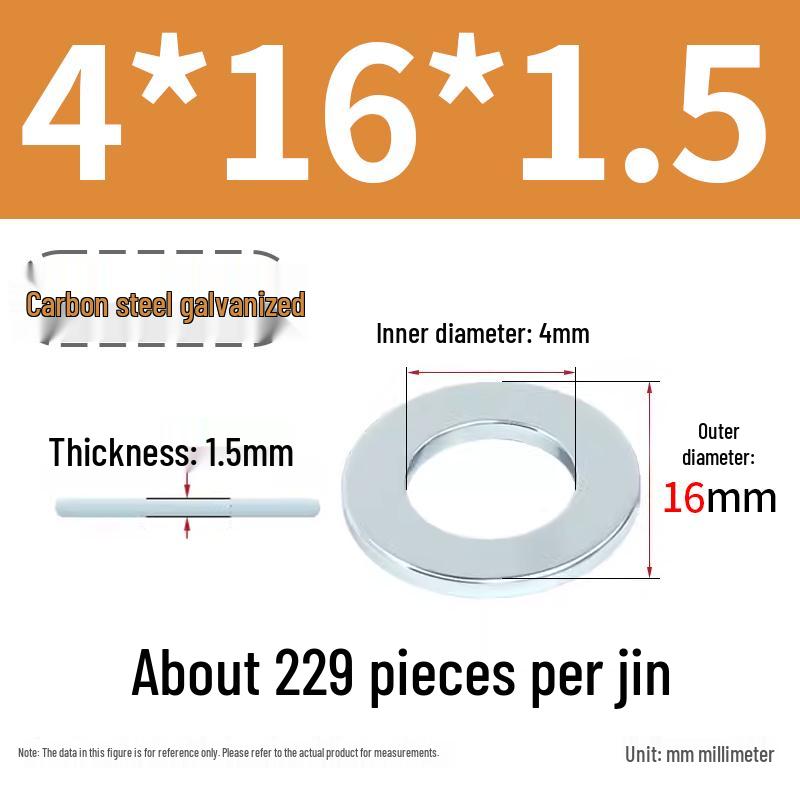Oversized Thickened Galvanized Iron Flat Washer M2M3456810-M6