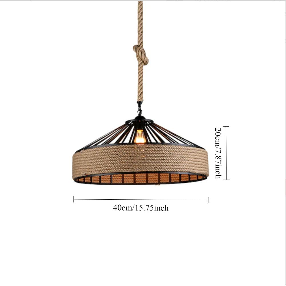 30/40cm Nordic Vintage Chandelier Industrial Twine Attic Country Kitchen Bar Dining Room Decor Hollow Out Overhead Lighting