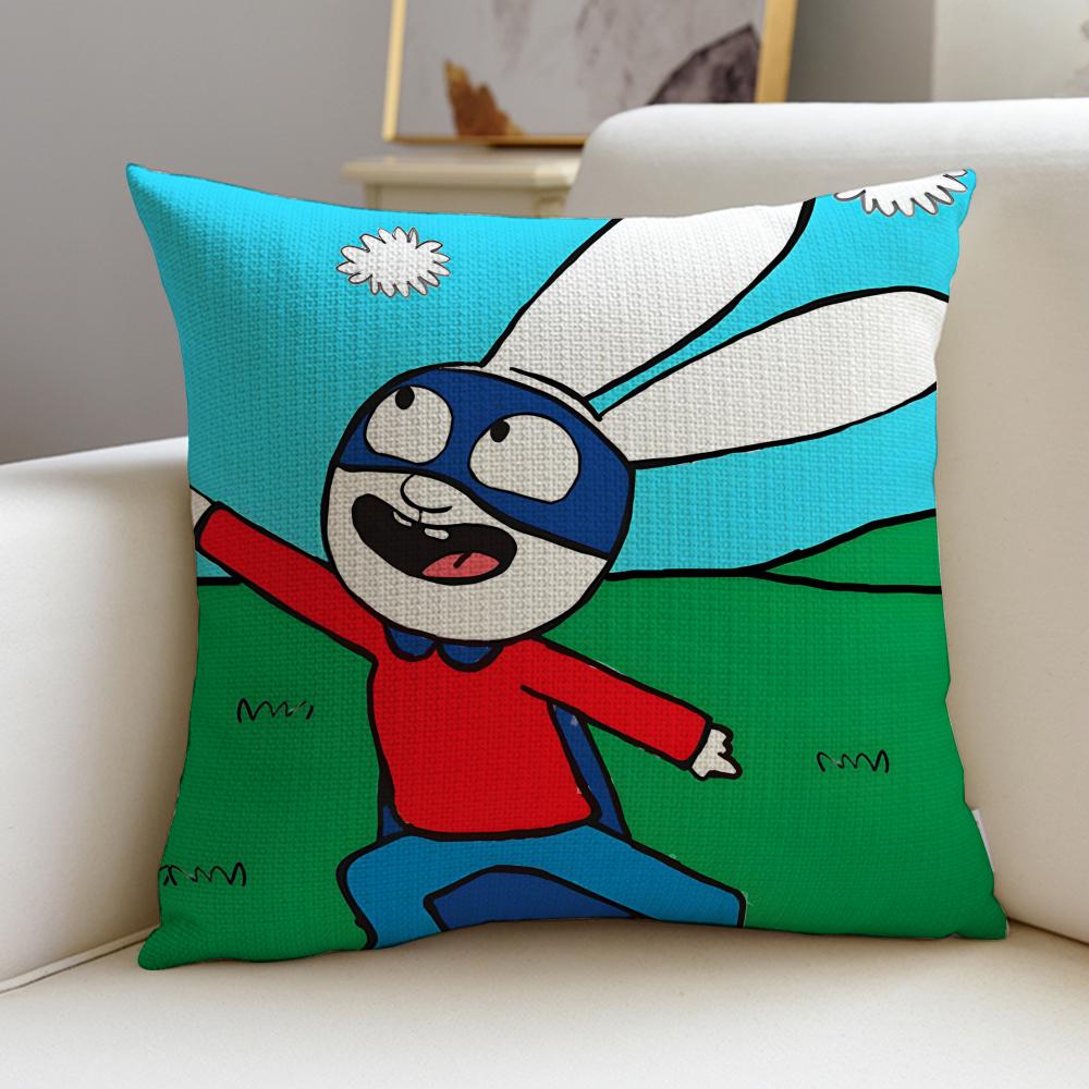 Whimsical SSimon Super RabbitS Cushion Cover Pcs Linen Throw Pillow Covers x x Modern Home Decor