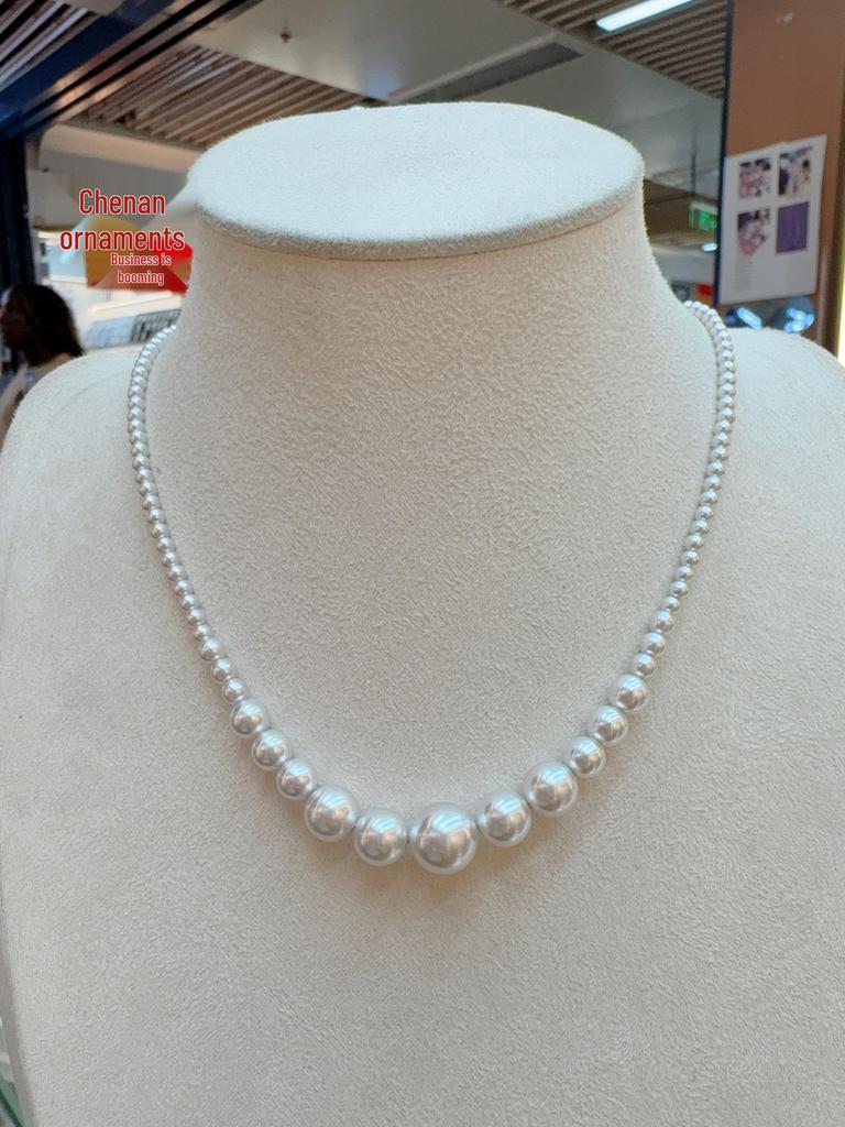 Shijia Pearl Silver Clavicle Necklace for Women - High-End 2025 Luxury Socialite Style