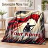 Custom Text Flannel Blanket Poland Print Warm Cozy Blanket Home Sofa Bedding