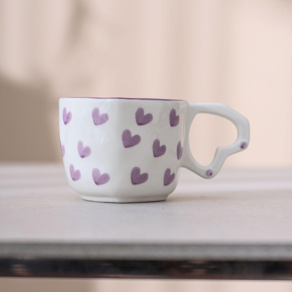 Ceramic Coffee Cup Large Capacity Macaron Color Mug Irregular Latte Cup