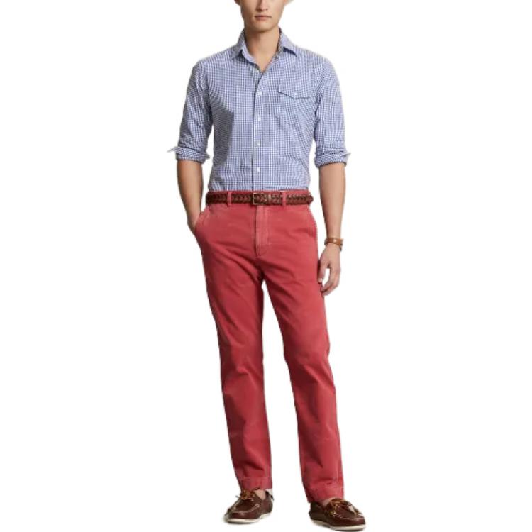 Polo Ralph Lauren SS23 Plaid Collar Single-Breasted Long Sleeve Shirt Men shirts Blue MNPOWOV16822875-400