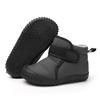 Children's Winter Fleece-Lined Warm Snow Boots for Boys and Girls—Solid-Color Velcro Cotton Boots