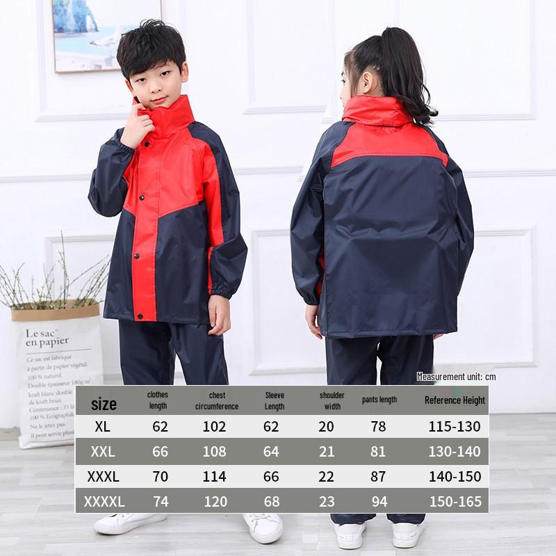 2023 Kids' Raincoat & Rain Pants Set - Boys & Girls Full Body Poncho for School