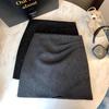 Chic Woolen Sequin A-Line High Waist Skirt - Autumn/Winter 2025 Collection