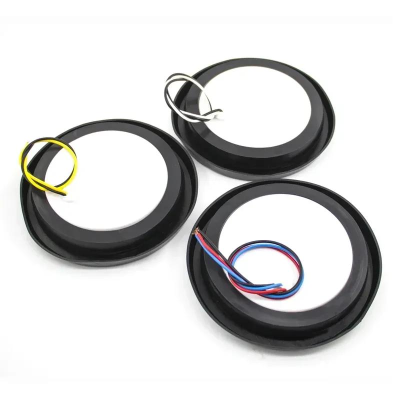 1 Set 12V 24V 24 Round LED Rear Tail Light Brake Stop Side Marker Warning Indicator Reflector Truck Trailer Red Yellow White