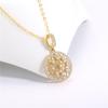 Style Plated 18K Gold Simulation Zircon Necklace Women'S Pendant Clavicle Chain White Gold Micro-Inlaid Zircon Set
