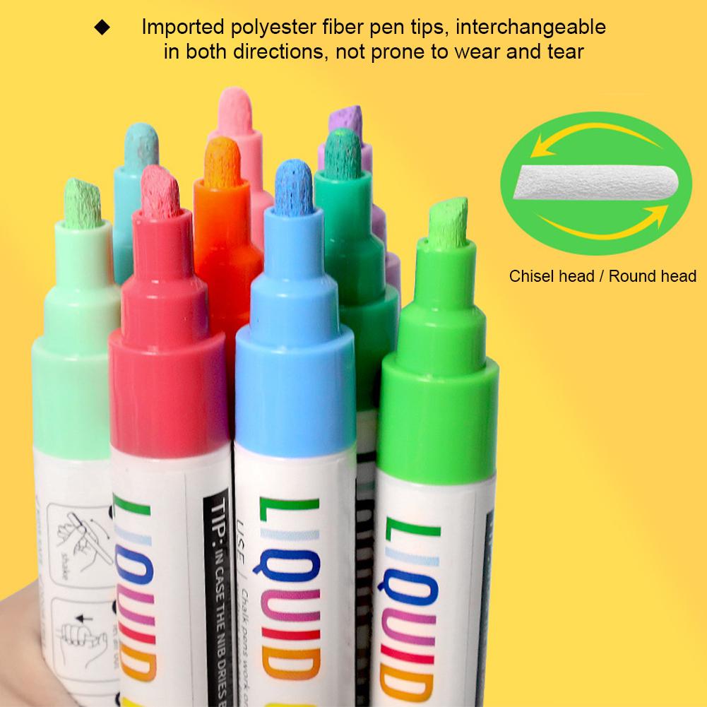 Colored Liquid Chalk Can Wipe 8 Colors of Dust-free Blackboard Graffiti Markers Markers Light Boards Fluorescent Pens