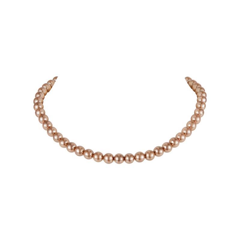 

Французское ретро ожерелье из жемчуга цвета шампанского с высоким глянцем: Элегантная повседневная ключичная цепочка для женщин 6MM