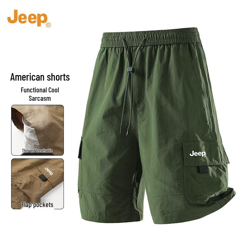 JEEP Men s Lightweight Ice Silk Quick-Dry Cargo Shorts 5XL