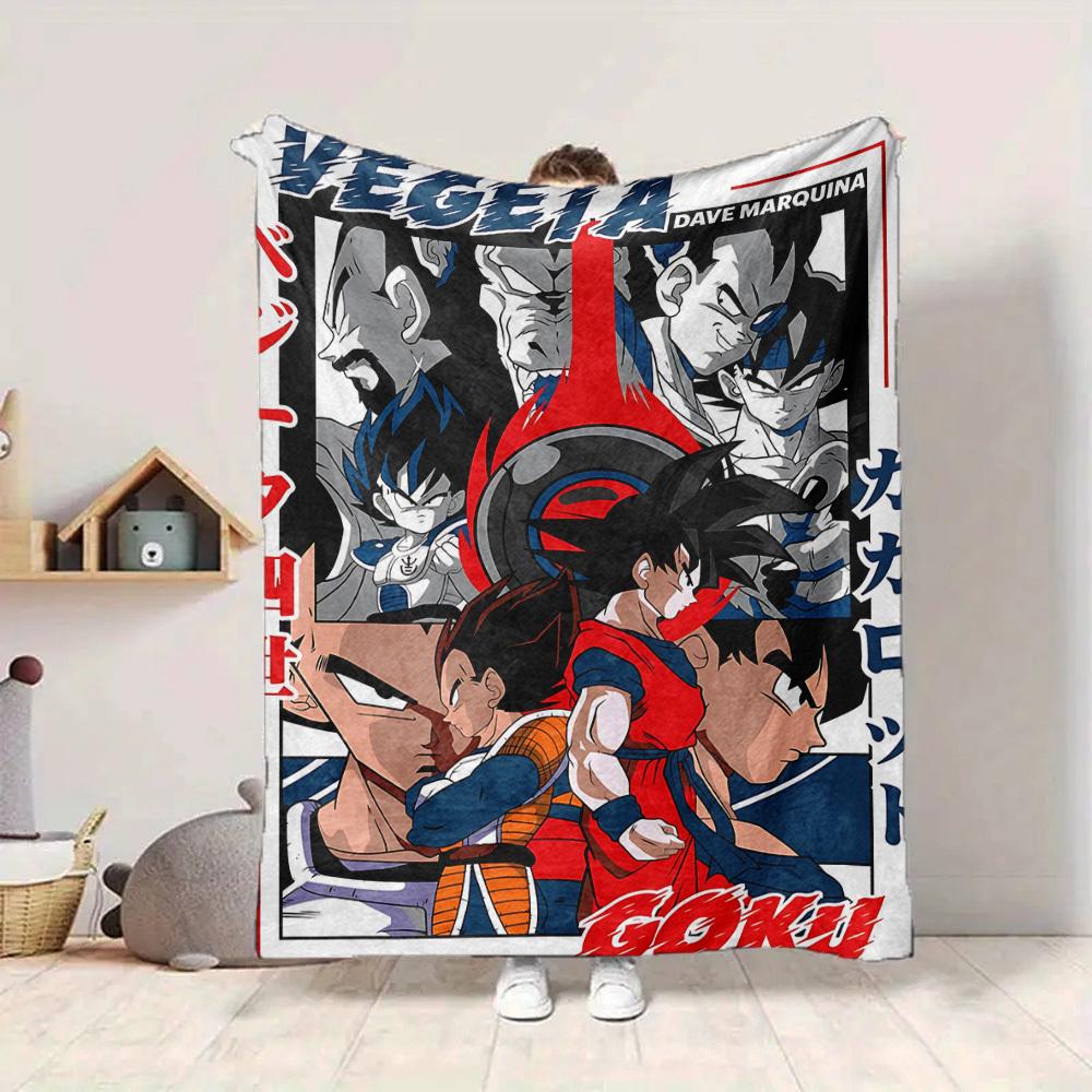 1pc Vegeta, Goku Blanket Lightweight Flannel Blanket Throw Blanket For Sofa, Bed, Travel, Camping, Livingroom, Office, Couch