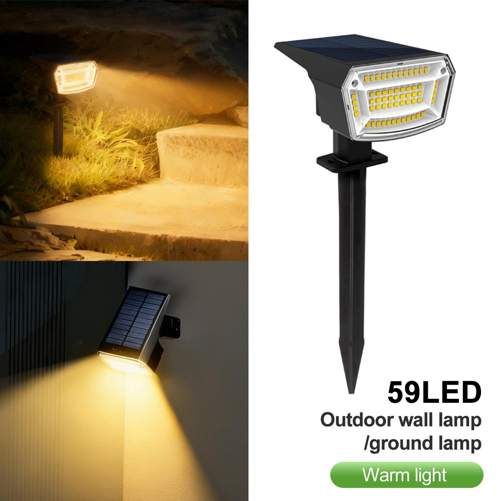 

Solar Spot Lights Outdoor Waterproof 59 LED 3 Lighting Modes 2-in-1 Solar Powered Landscape Light for Yard Garden Pathway House