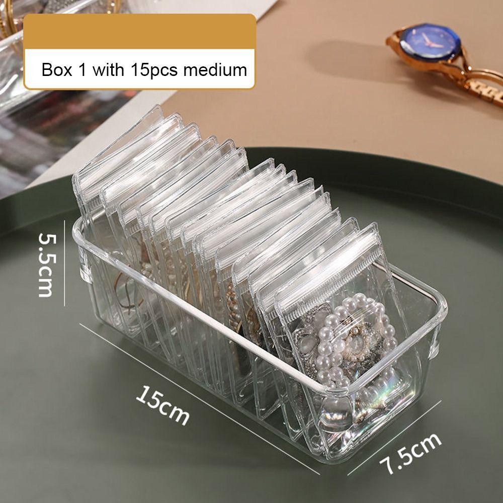 Smyckespåse Blixtlåspåsar Presentförpackning Självförslutande Påse Transparent   Återförslutningsbar