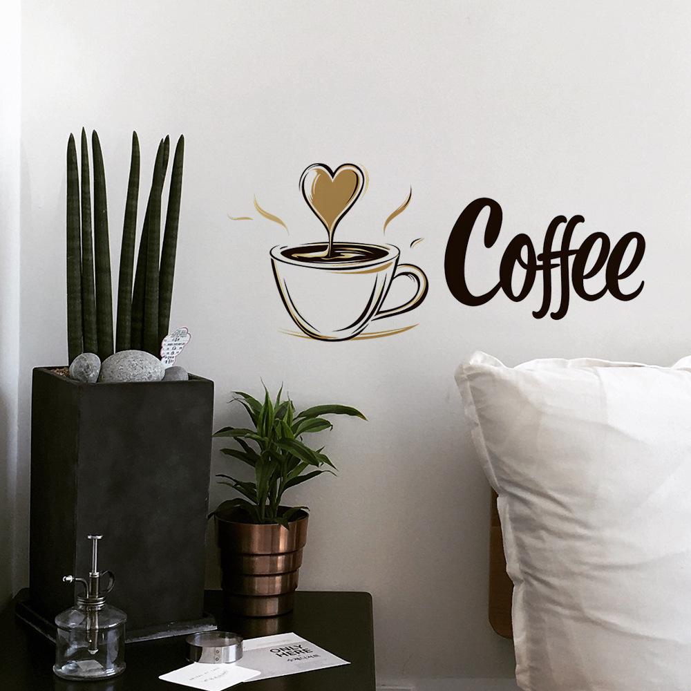 Selbstklebende Kaffee-Wandaufkleber für Arbeitszimmer Heimdekoration