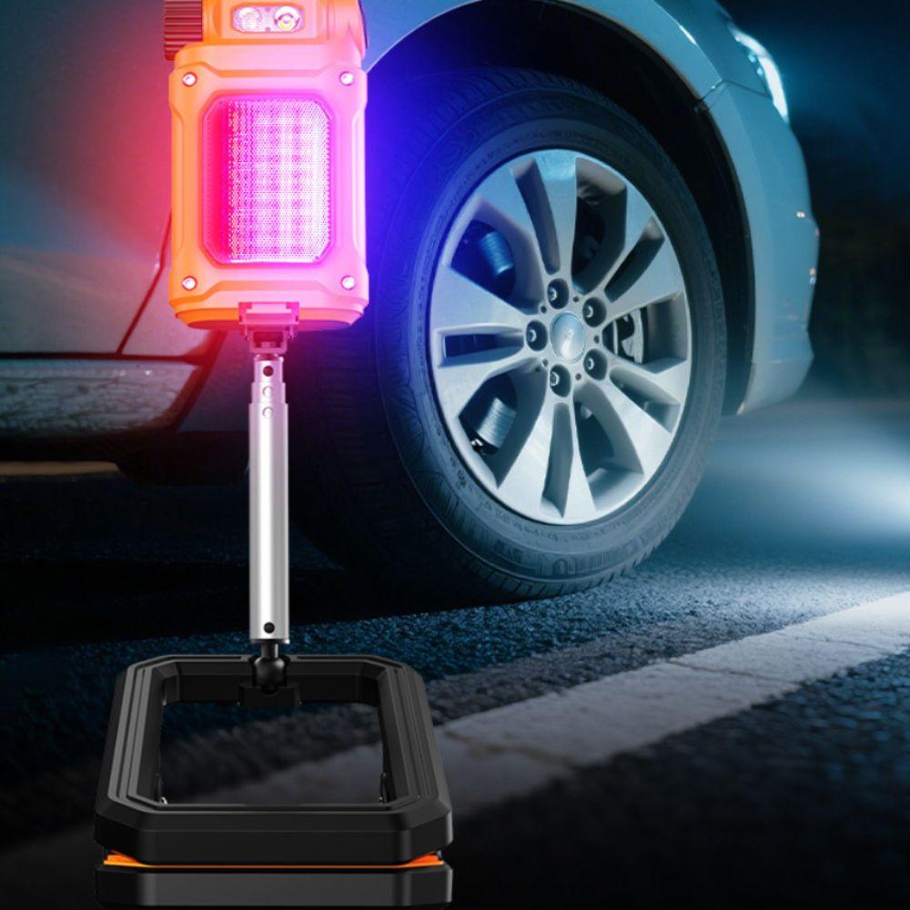 Red Blue Warning Light Telescopic Work Light USB Rechargeable Lamp Various Scenarios