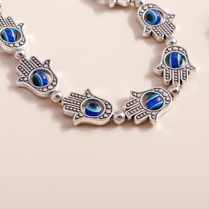 Vintage Hamsa Hand Fatima Evil Eye Bracelets for Women Jewelry Bohemian Natural Stone Beads Charm Bangles Couple Gift