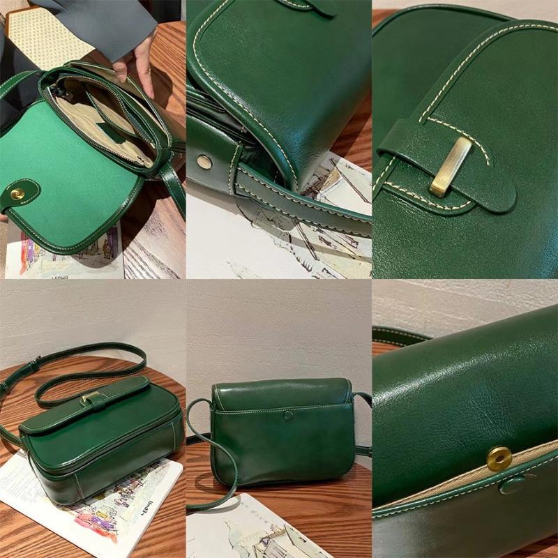 Leather women's bags, messenger bags, women's new cowhide small square bags, high-end texture and large-capacity commuter shoulder bags.