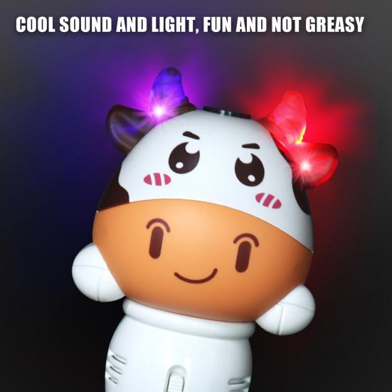 Cartoon Animal Bubble Maker Wand with Sound Light Cow Deer Shape
