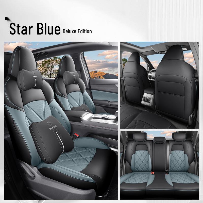 Qiyuan A05 Universal Leather Car Seat Cushion Cover - Five-Seat, All-Season